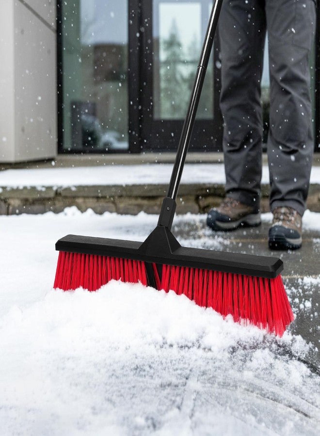 TrueYee 2PK 24" Push Broom Outdoor with 63" Long Handle and Stiff Bristles, Heavy Duty Outdoor Broom Brush for Workshop, Garage, Concrete, Patio and Deck Floor Sweeping - Image 5